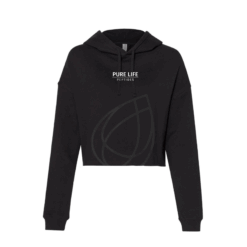 Pure Life Peptides Elevate Crop Hoodie | Carbon Black